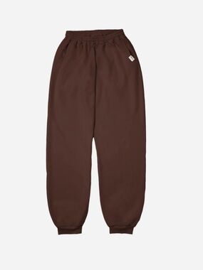 Pleasing Unisex Brown Fleece Joggers with Elastic Waist